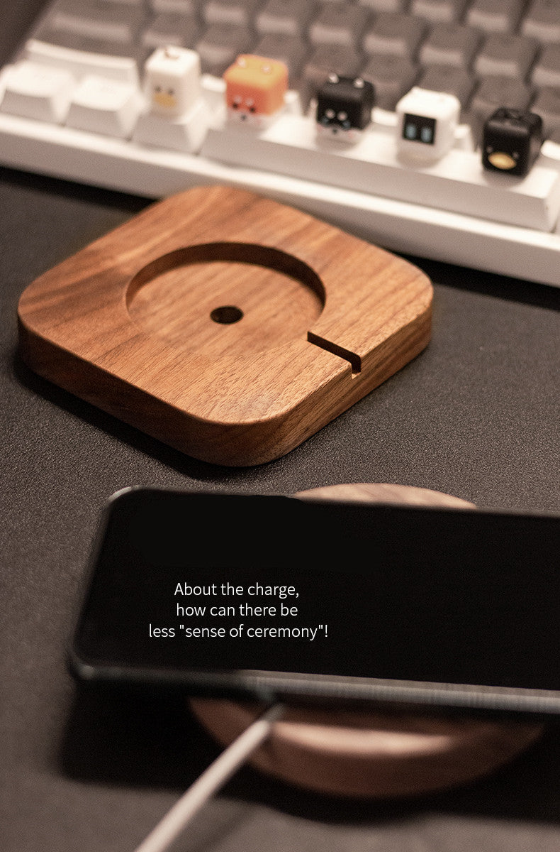 Transform Your Charging Experience with the Magnetic Wireless Charger Solid Wood Bracket Base